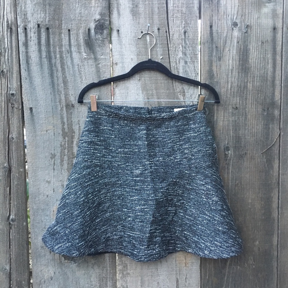 J. Crew Mini  grey black work skirt 00